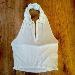 White sheer crop top